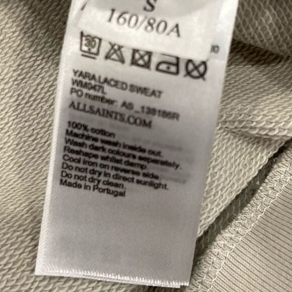 AllSaints Yara Laced Long Sleeve Sweatshirt Top Size S - Picture 12 of 16